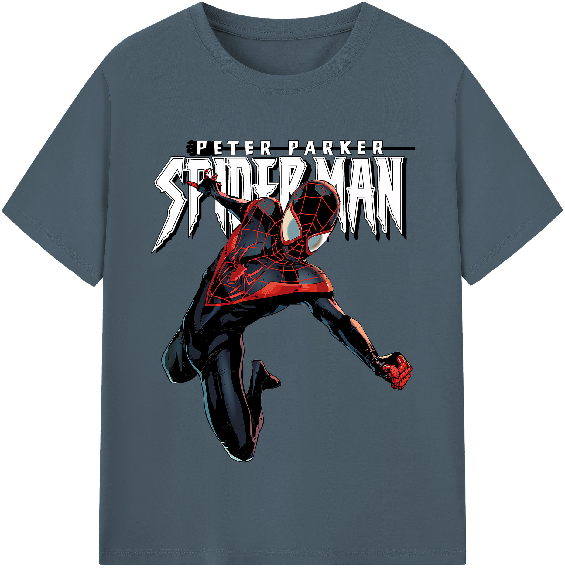 （画像用） Spider Man スパイダーマン 綿100％半袖Tシャツ（フロントプリント）